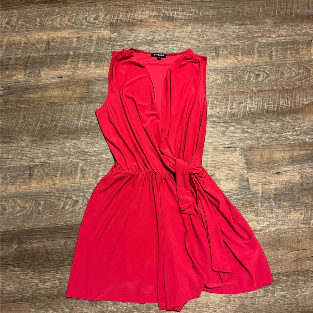 Express Vibrant Red Midi Skirt